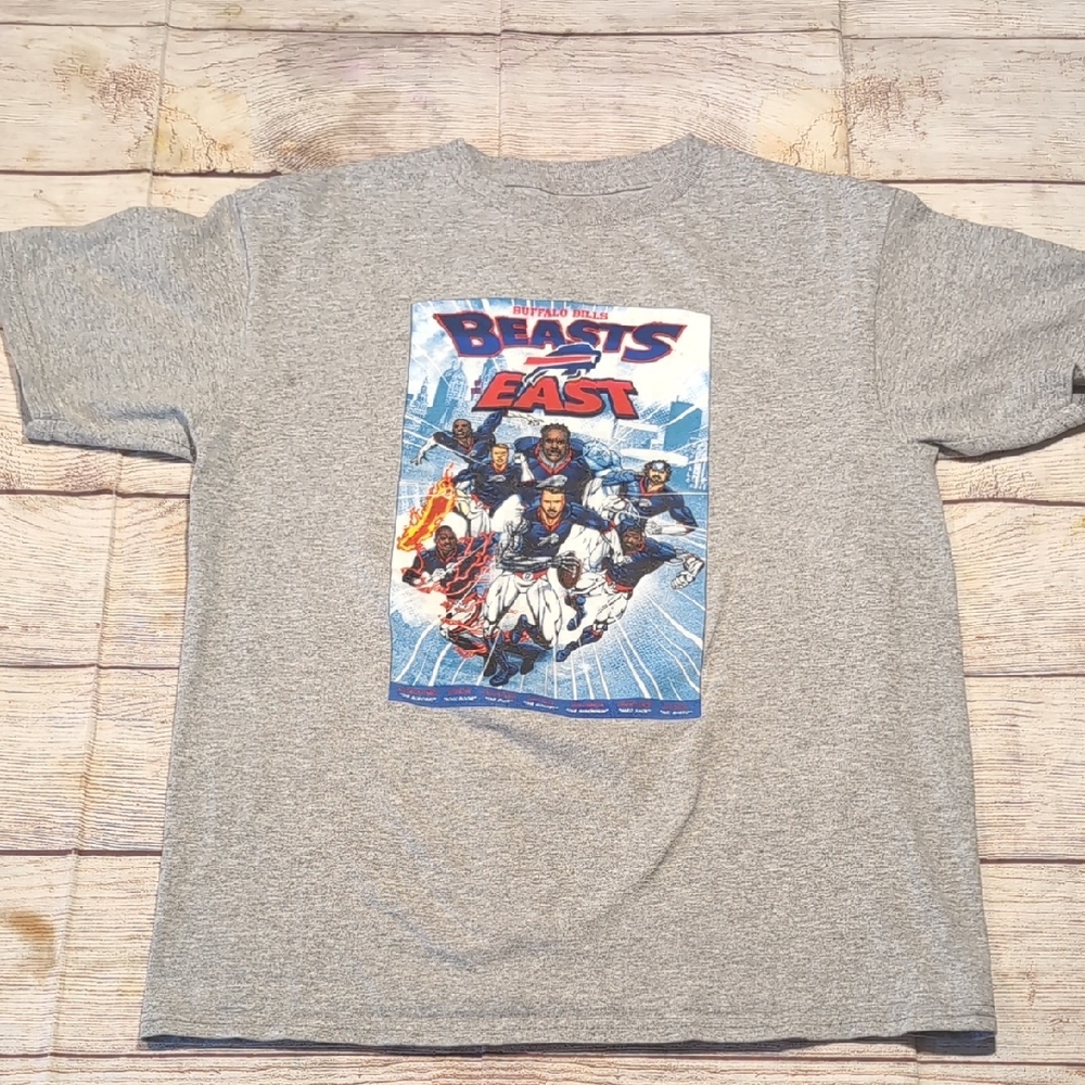 Buffalo Bills Beasts Of The East Gray Youth Size L T-shirt